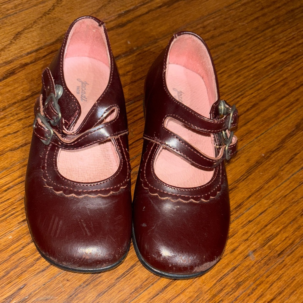 JACADI  Burgundy Kids Dress Shoes